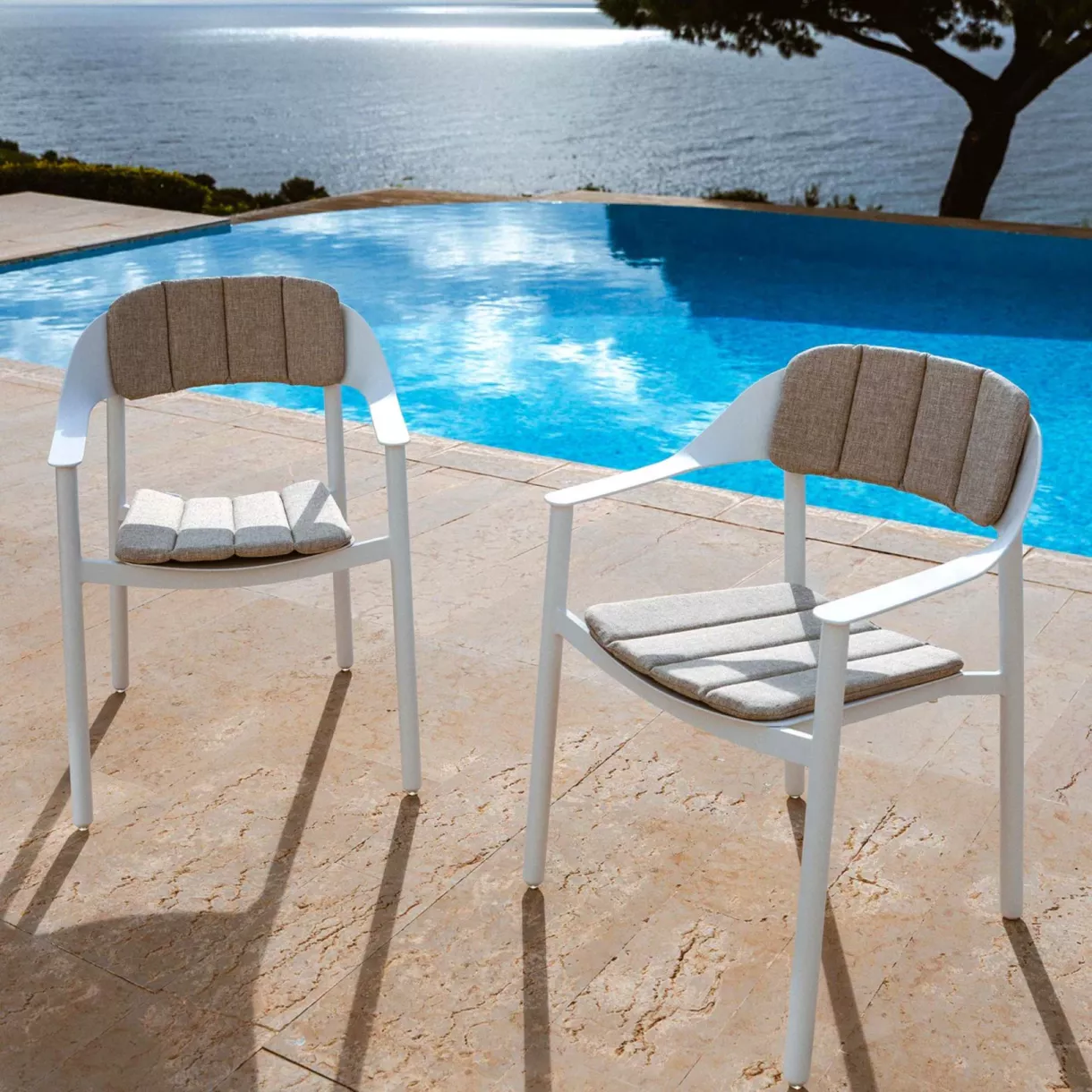 Lote de 2 sillones de jardín de aluminio Monte Carlo Blanco 