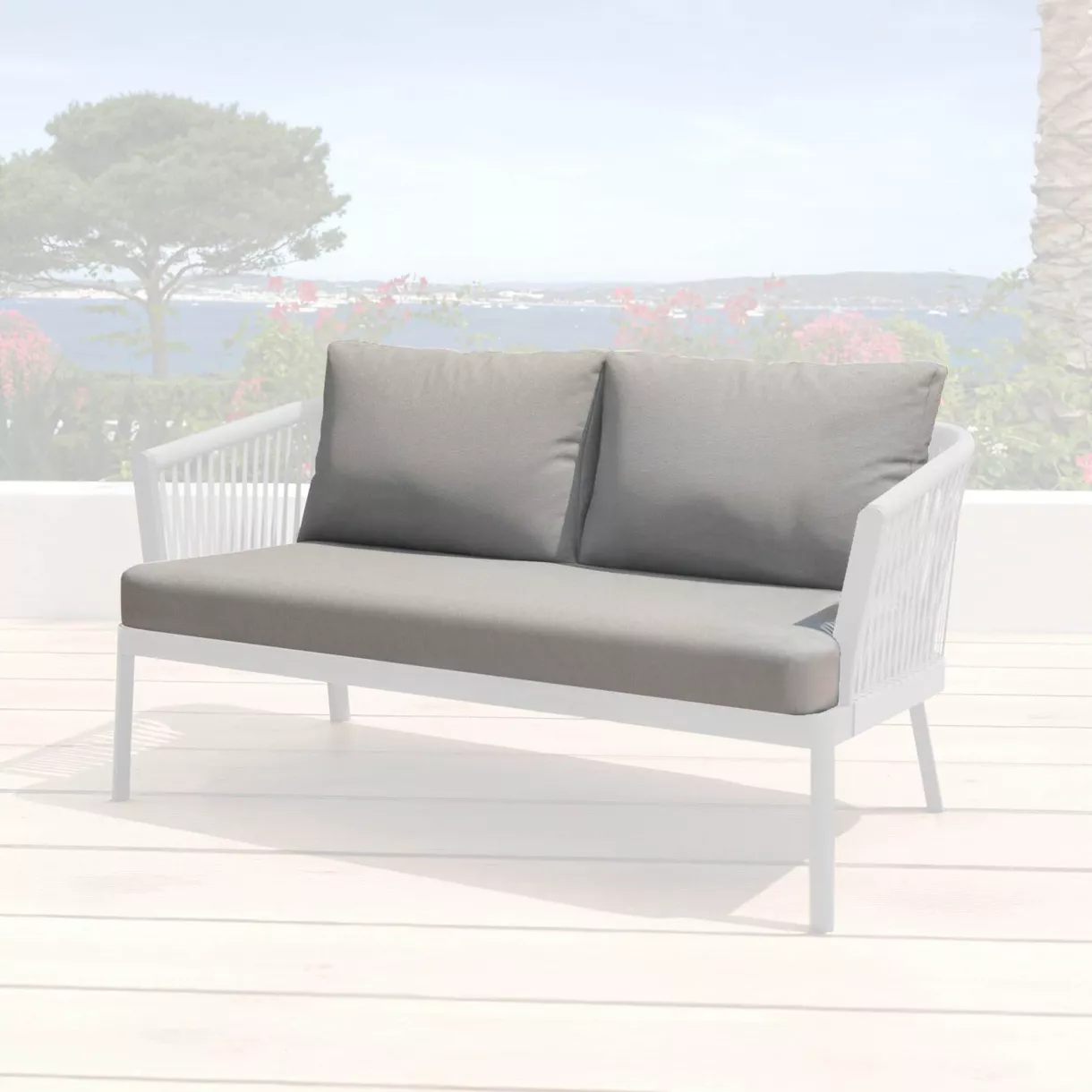 Housses de coussin de remplacement pour Canapé 2 places Amalfi Gris anthracite