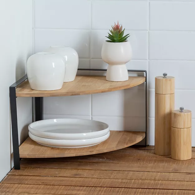 ETAGERE ANGLE 2NIV ORDERA NOIR L. 29,6 x P. 29,3 x H. 20,5 cm