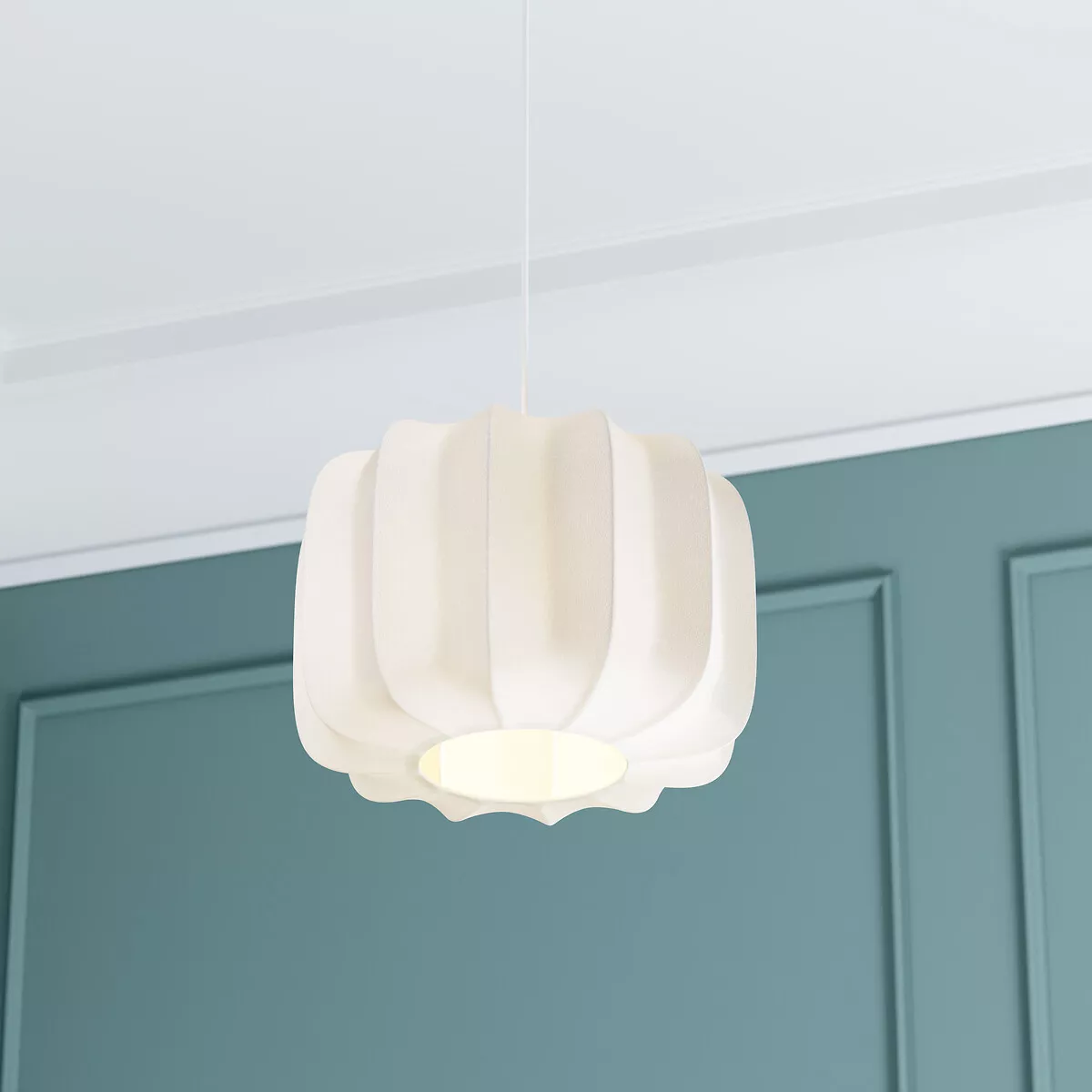 Hanglamp katoen (37 x 24 cm) Toby Wit