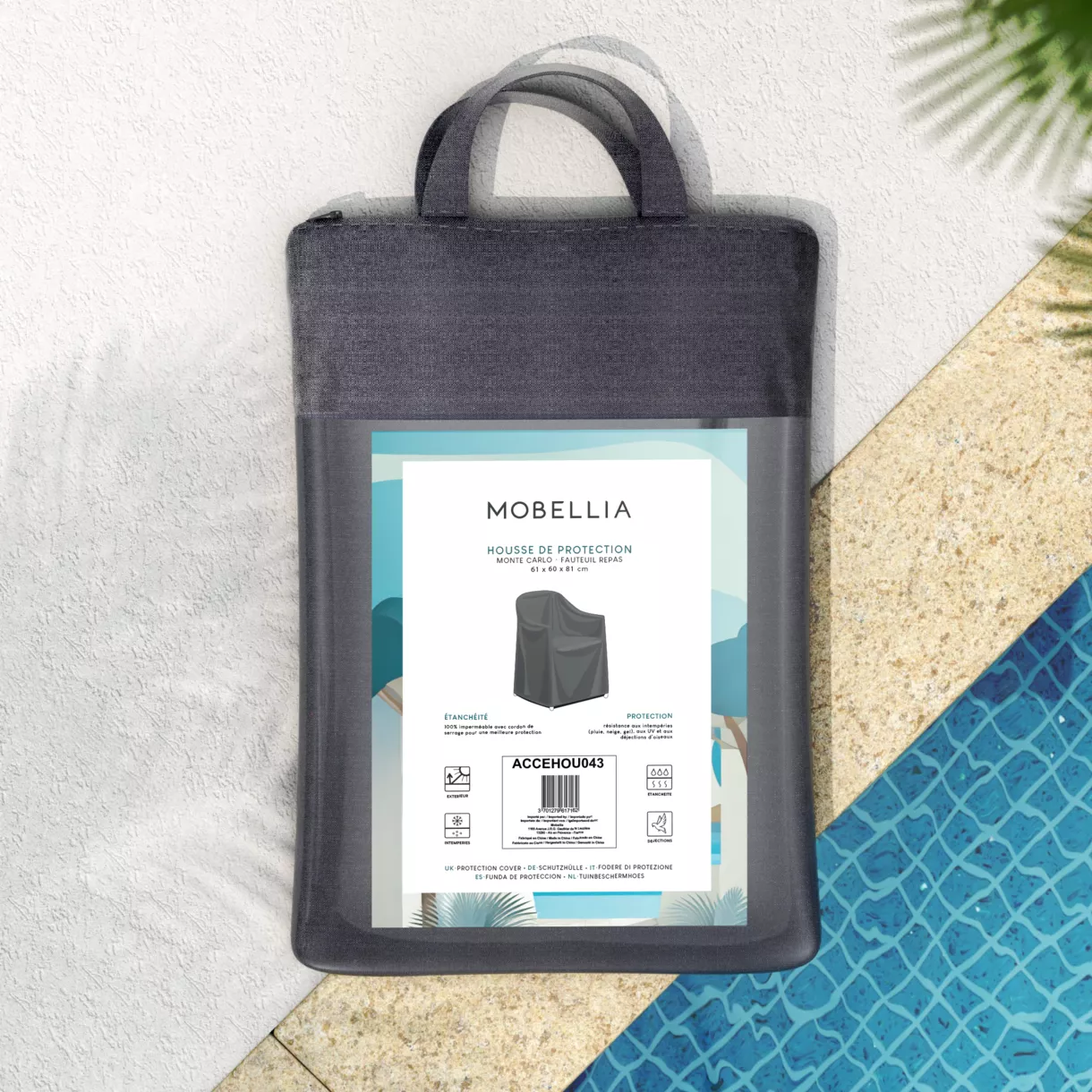 Funda de protecciÃ³n impermeable para SillÃ³n de jardÃ­n (61 x 60 cm) Monte Carlo Gris