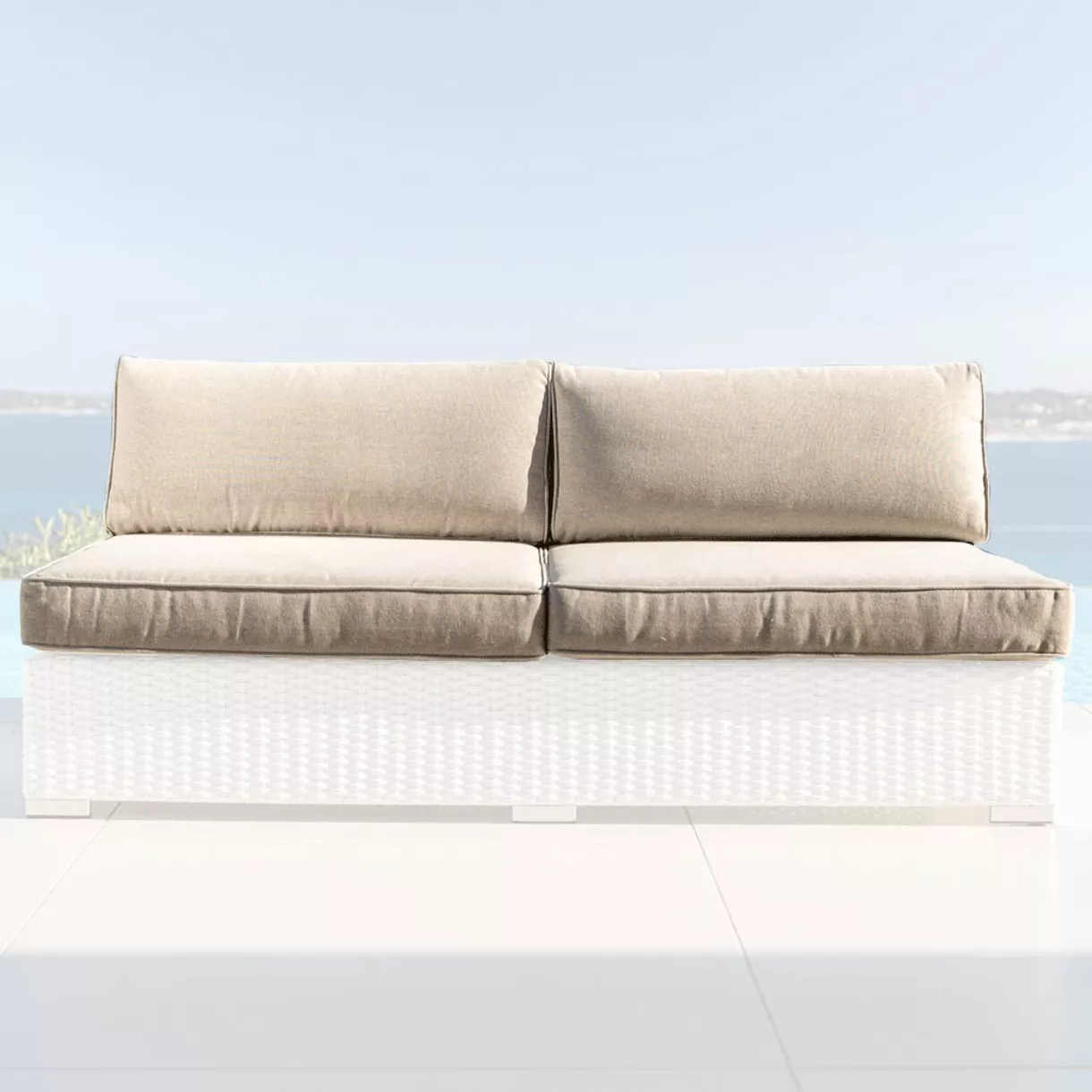 Housses de coussin de remplacement pour Chauffeuse 2 places Palma Taupe