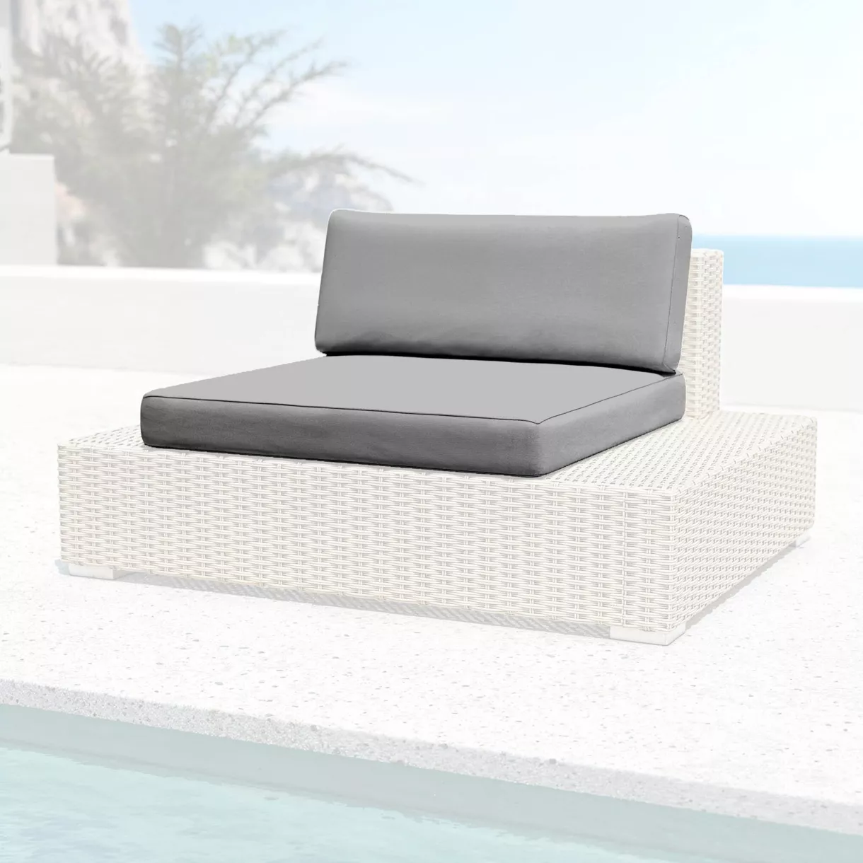 Housses de coussin de remplacement pour Fauteuil Palma Gris foncé