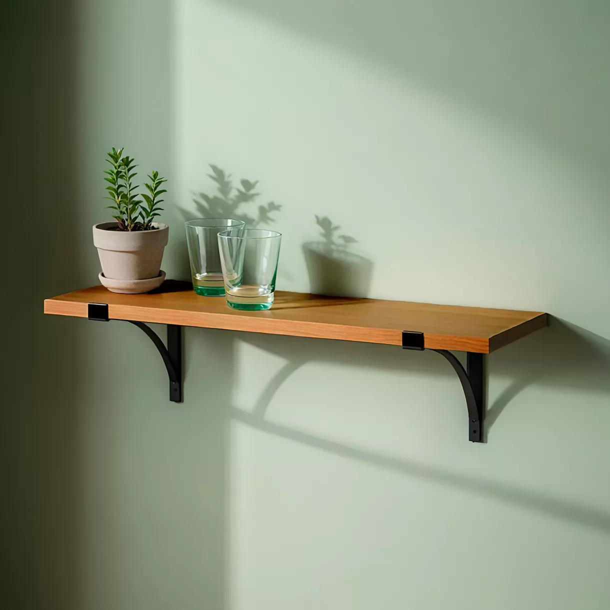 Etagère murale en bois et métal (60 cm) Factory Noir et naturel