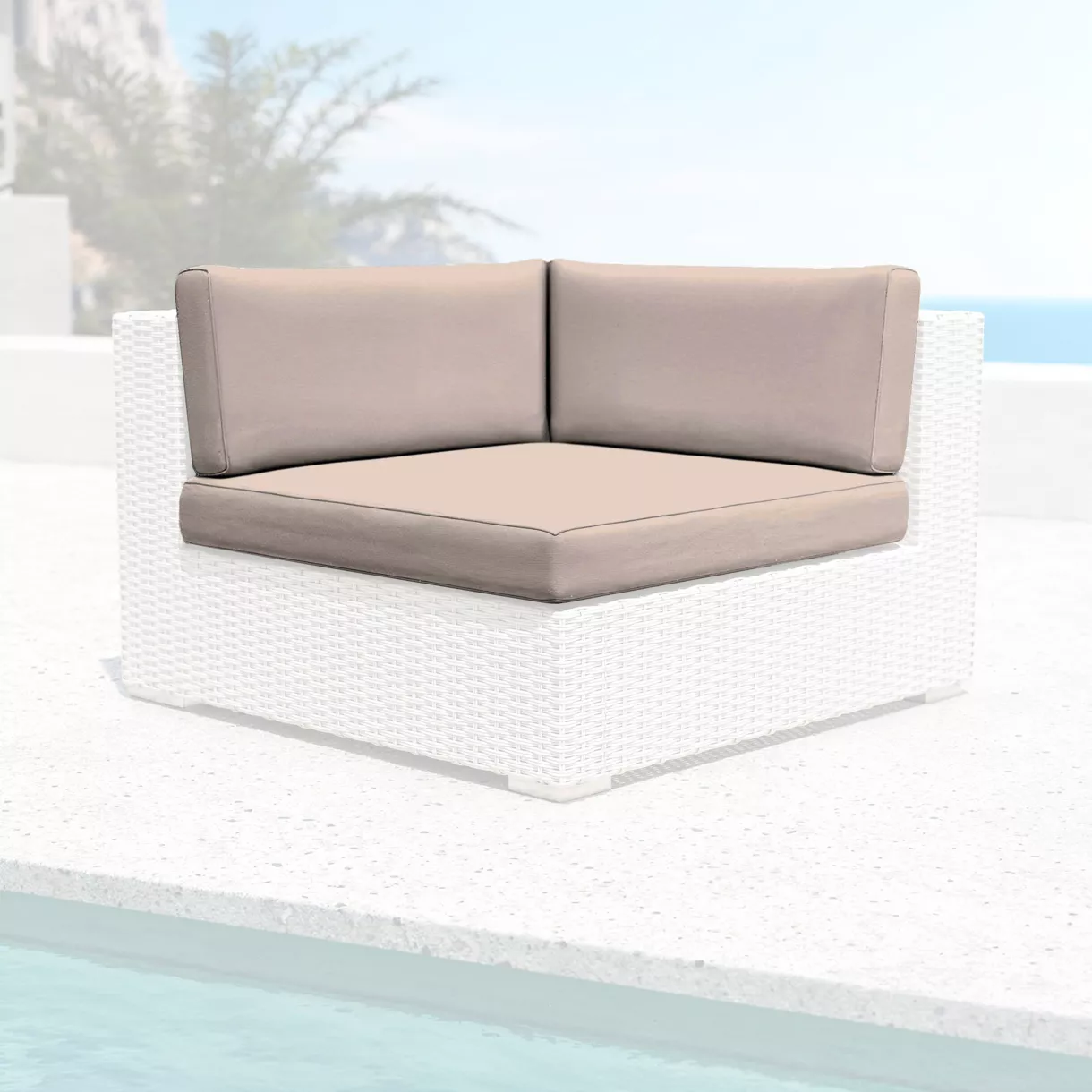 Housses de coussin de remplacement pour Fauteuil d'angle Palma Taupe