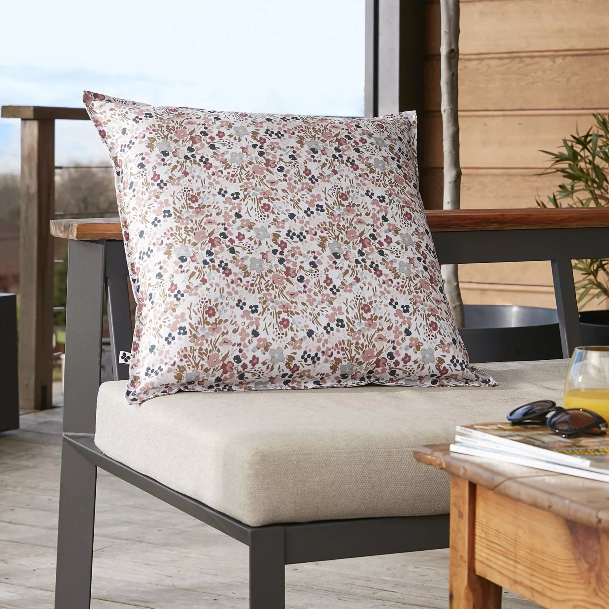 Buiten vierkant kussenhoes (60 x 60 cm) Capucine Beige