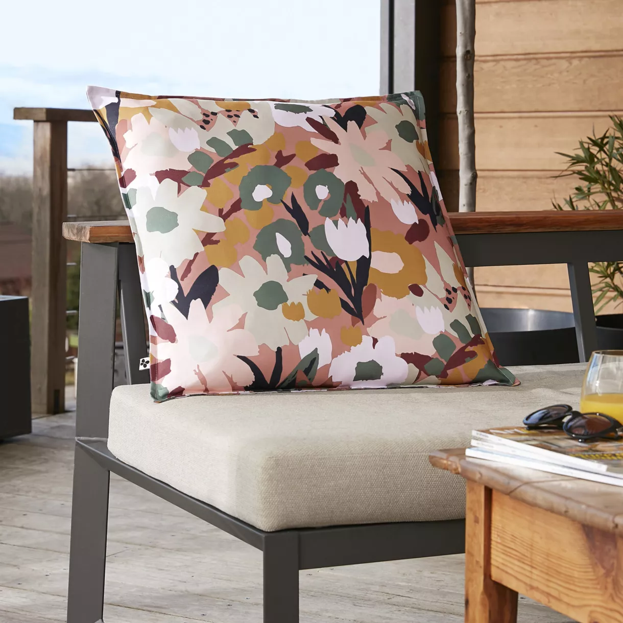 Housse de coussin 60 x 60 cm Polyester imprimŽ + enduction LƒANE