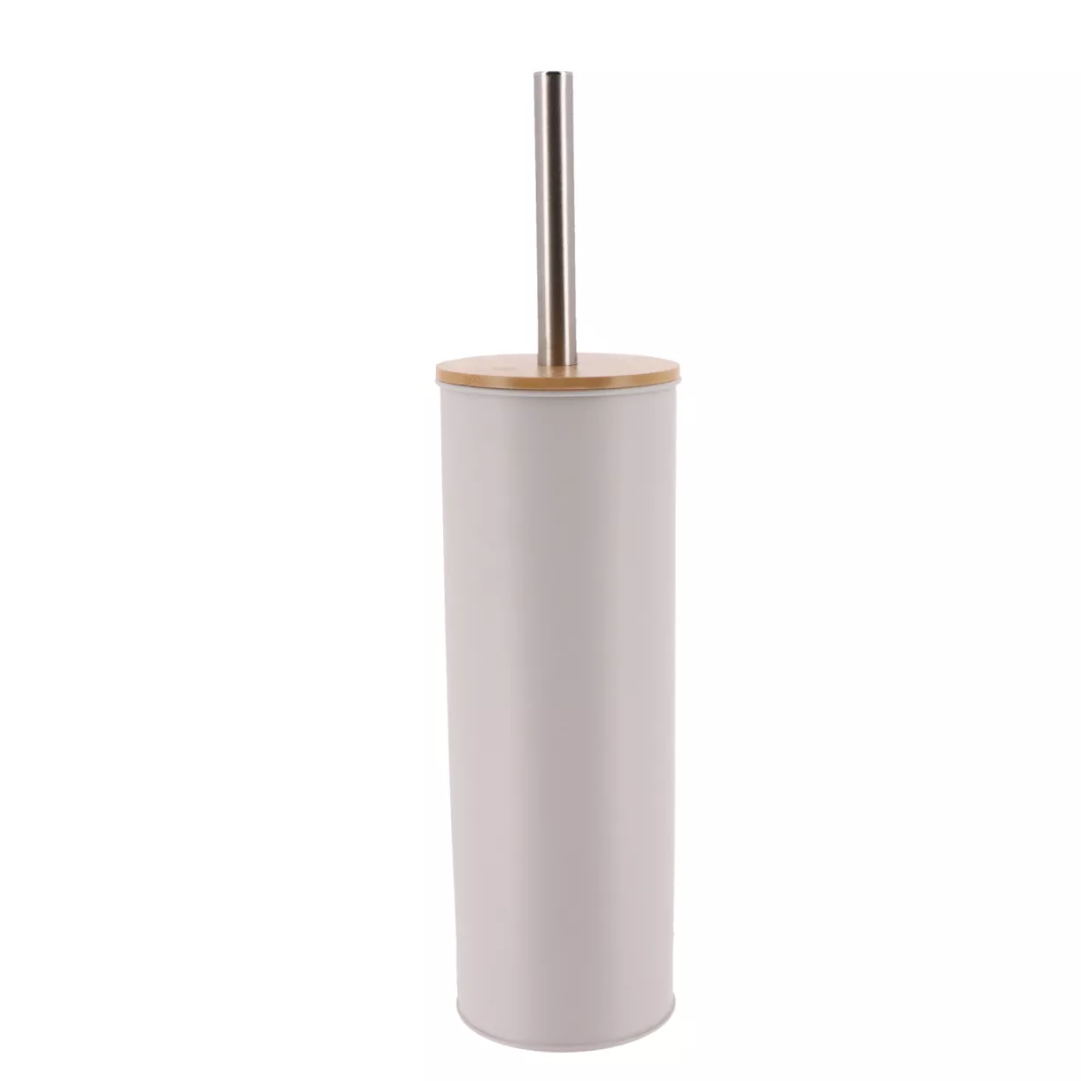 BROSSE WC METAL COUVERCLE BAMBOU - GRIS CLAIR