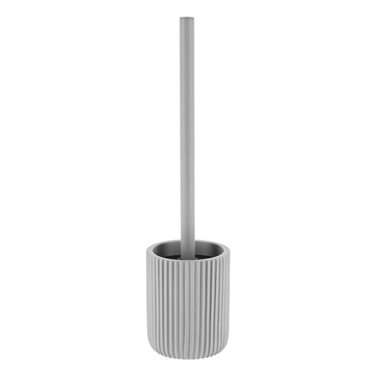 BROSSE WC POLYRESINE STRIEE- GRIS CLAIR