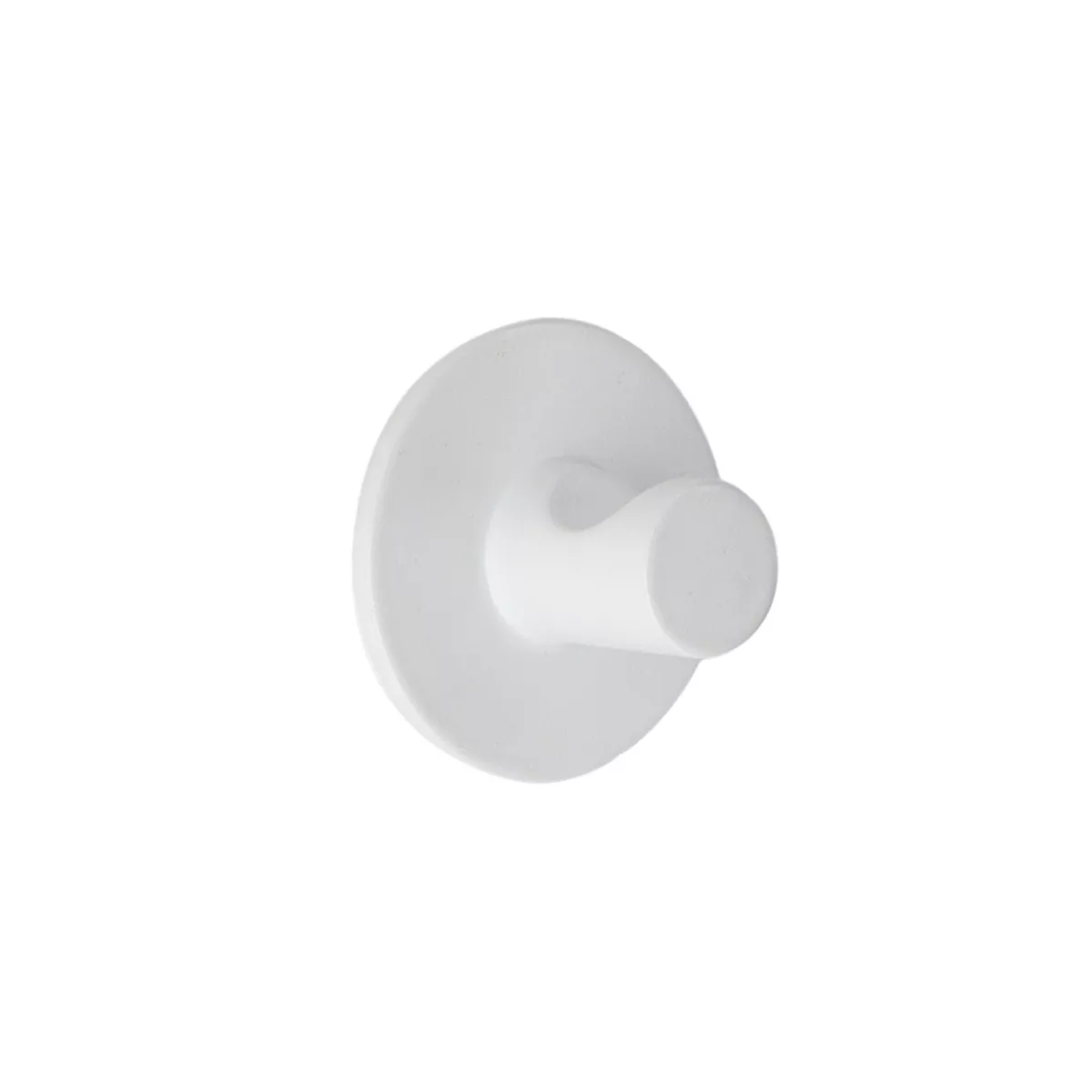 eminza Crochet adhésif 3M (D4 cm) Zinc Blanc