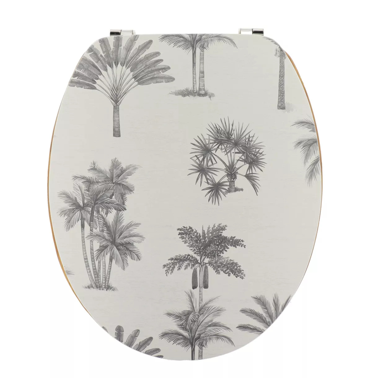 ABATTANT WC MDF 18 POUCES COUVERCLE DESIGN IMPRIME ASSISE IMITATION BAMBOU ATTACHES ACIER INOXYDABLE - ARIZONA DREAM