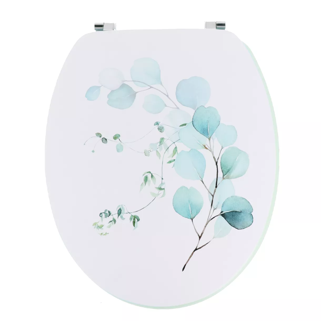 ABATTANT WC MDF 18 POUCES COUVERCLE DESIGN IMPRIMEE ATTACHES ACIER INOXYDABLE - AQUARELLE