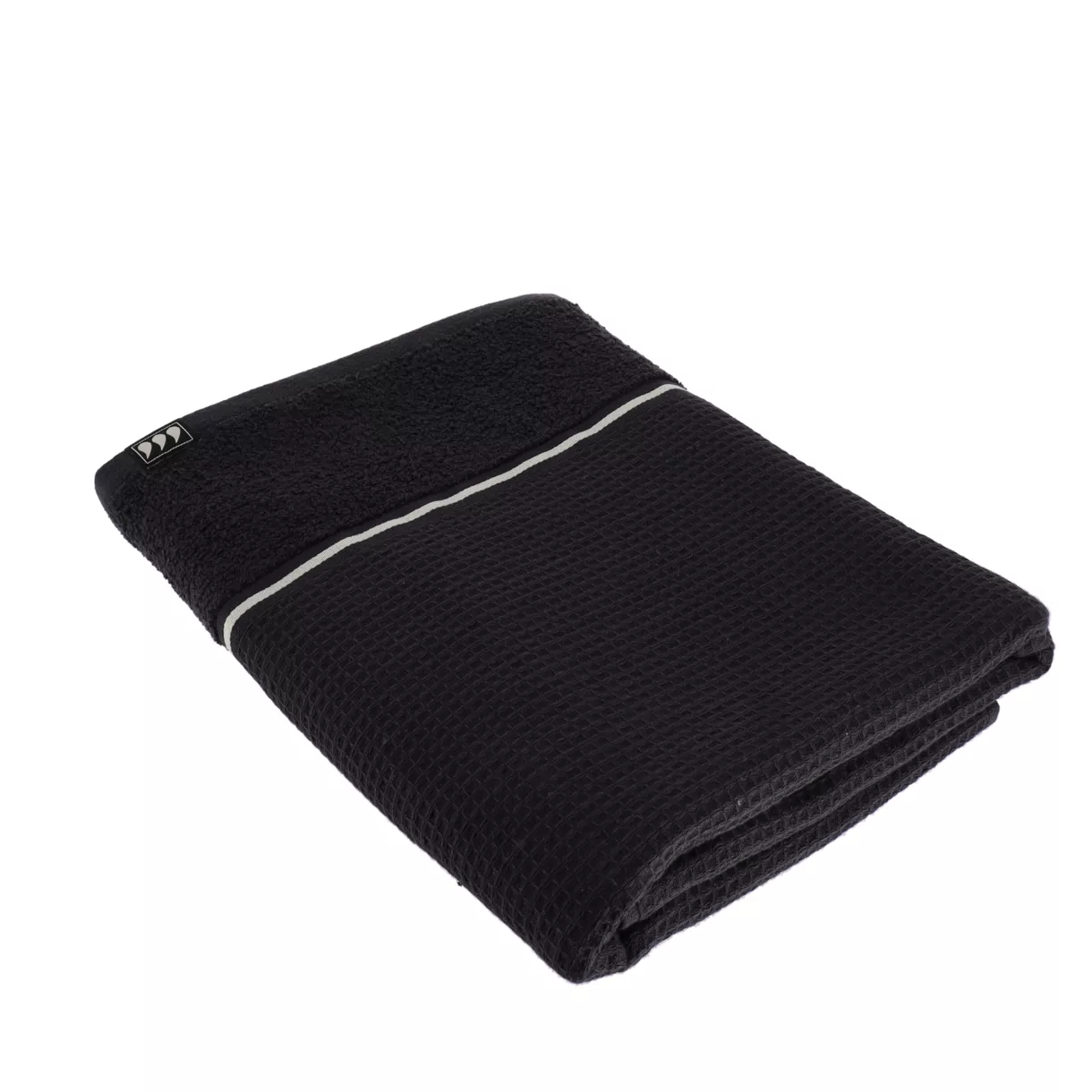 SERVIETTE DE BAIN 70X130 CM 100% COTON NID D ABEILLE - NOIR