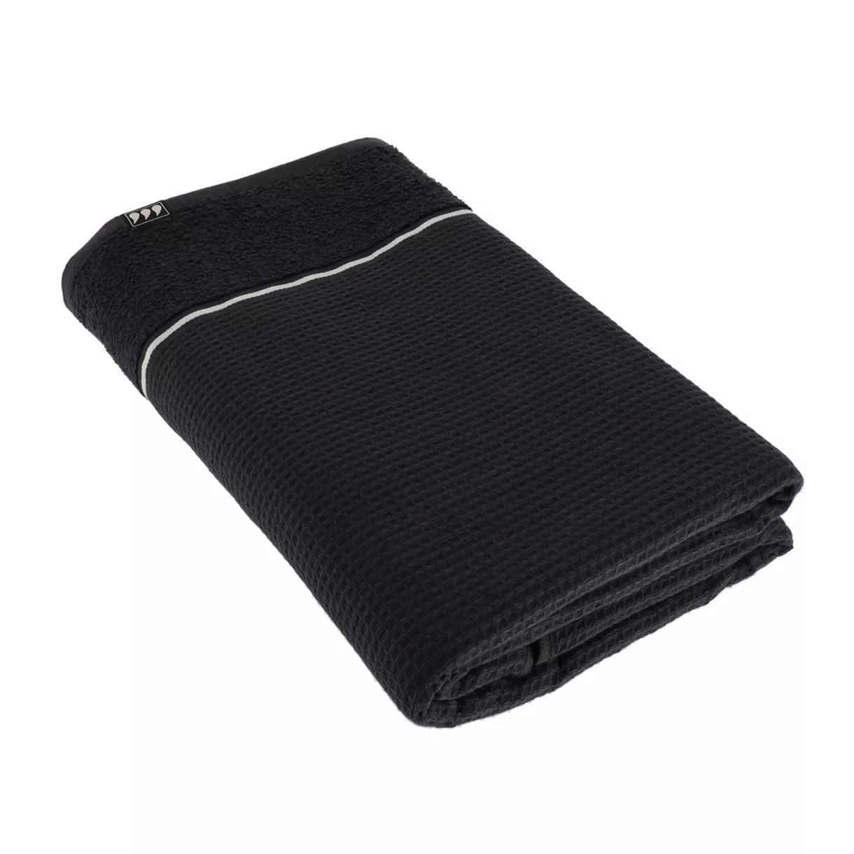 SERVIETTE DE BAIN 90X150 CM 100% COTON - NID D ABEILLE - NOIR