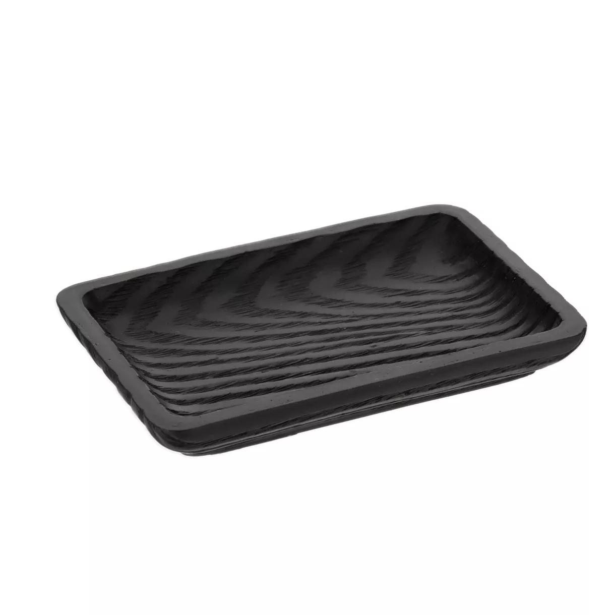 PORTE SAVON EN POLYRESINE EFFET BOIS - NOIR