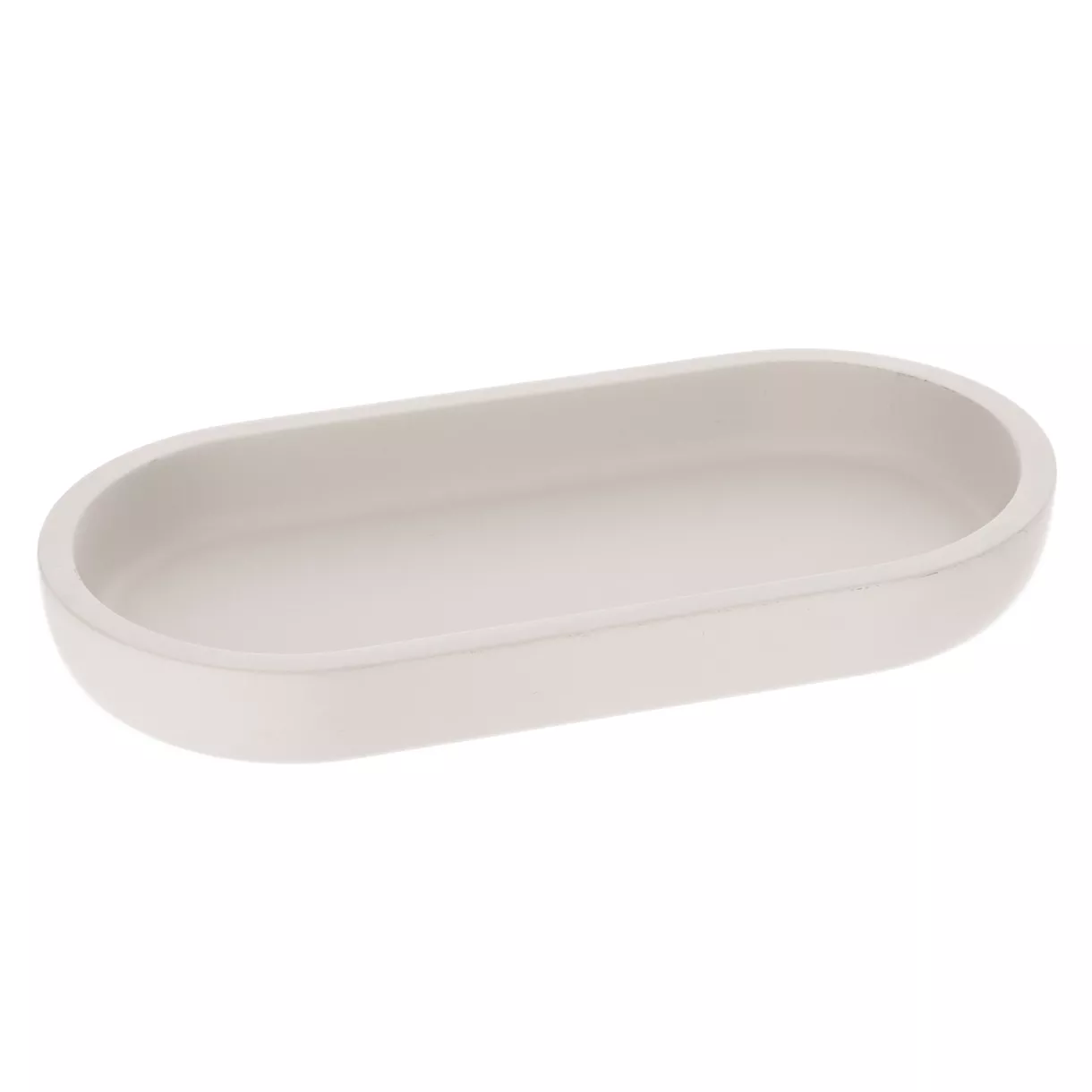 PLATEAU EN POLYRESINE OVALE - BEIGE