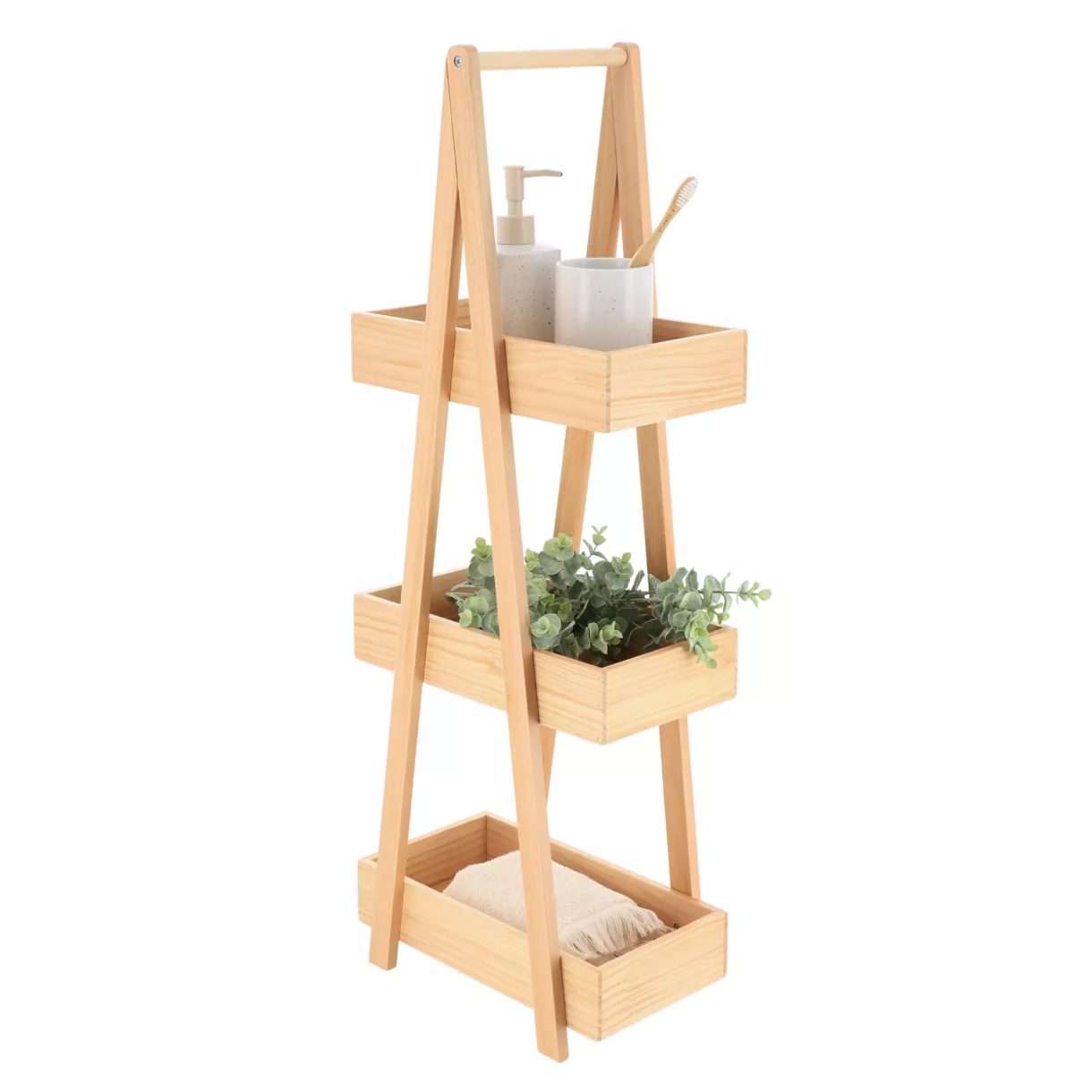 ETAGERE 3 NIVEAUX EN PIN/MDF - NATUREL