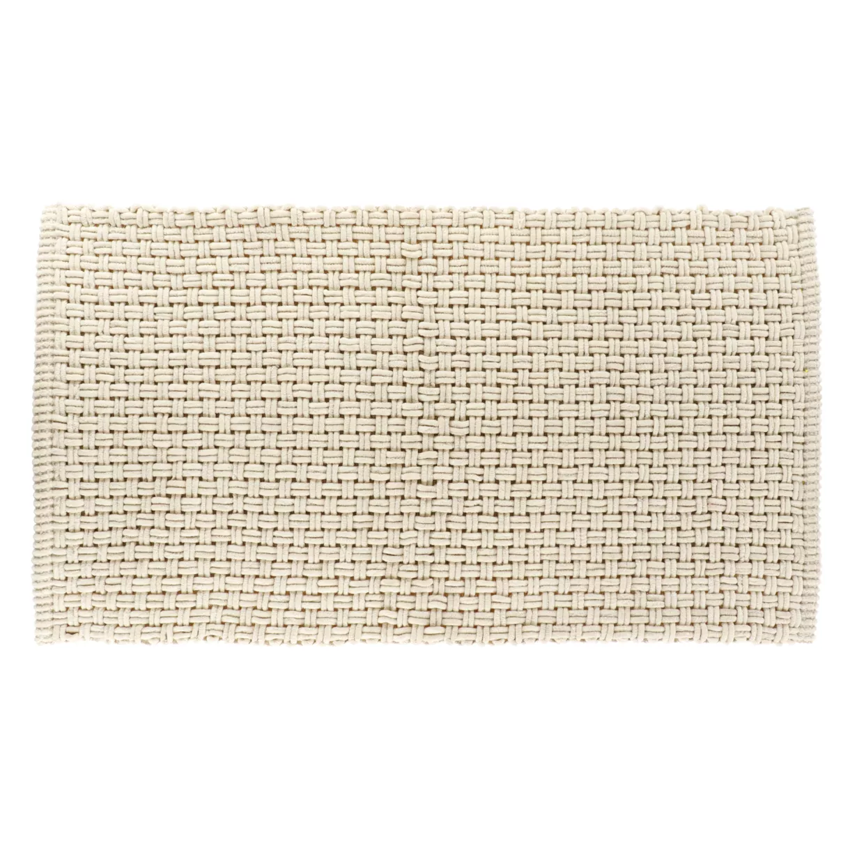 TAPIS BELEM MICROFIBRE/COTON ASPECT MAILLE 45X90 CM - NATUREL