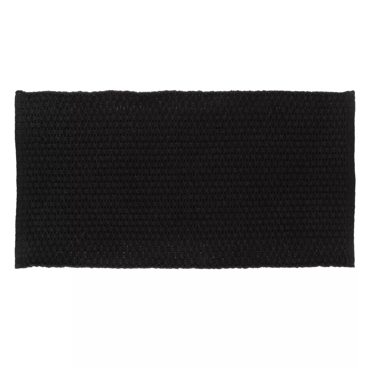 TAPIS ROSARIO COTON/AUTRES FIBRES TRESSE 45X90 CM - NOIR