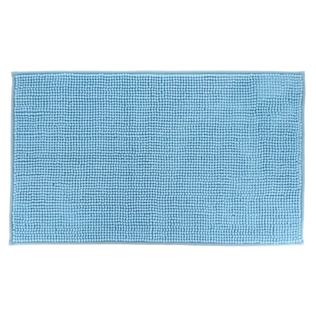 TAPIS MICROFIBRE BOULES UNI 45X75CM - BLEU CLAIR