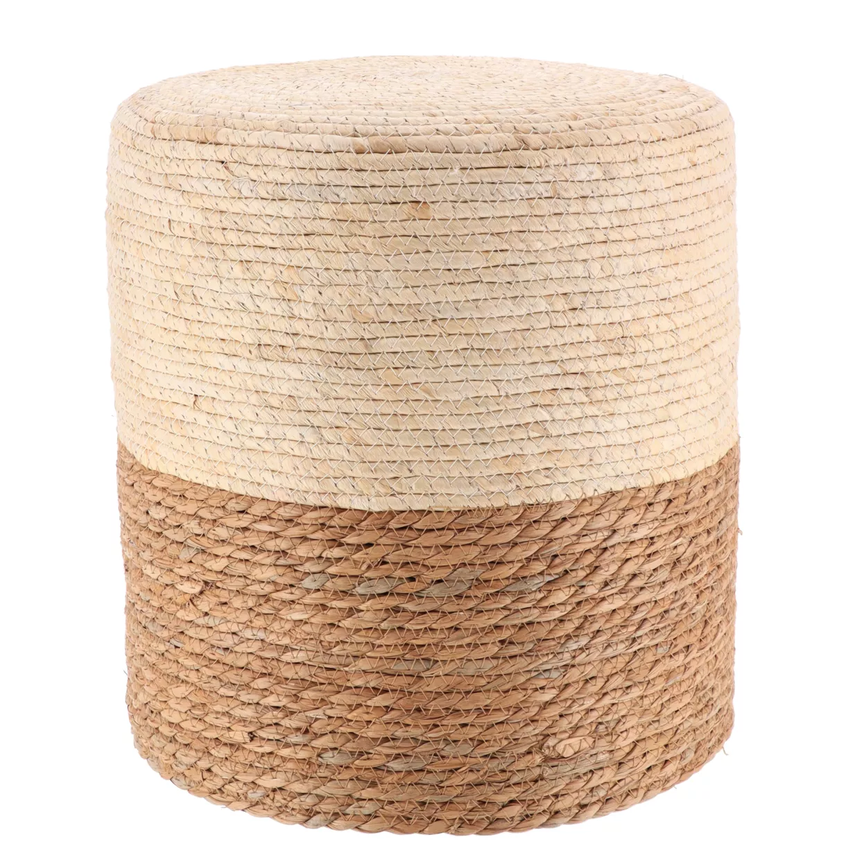 Set van 2 poefs van hout en mais (H36 cm) Ibiza Beige