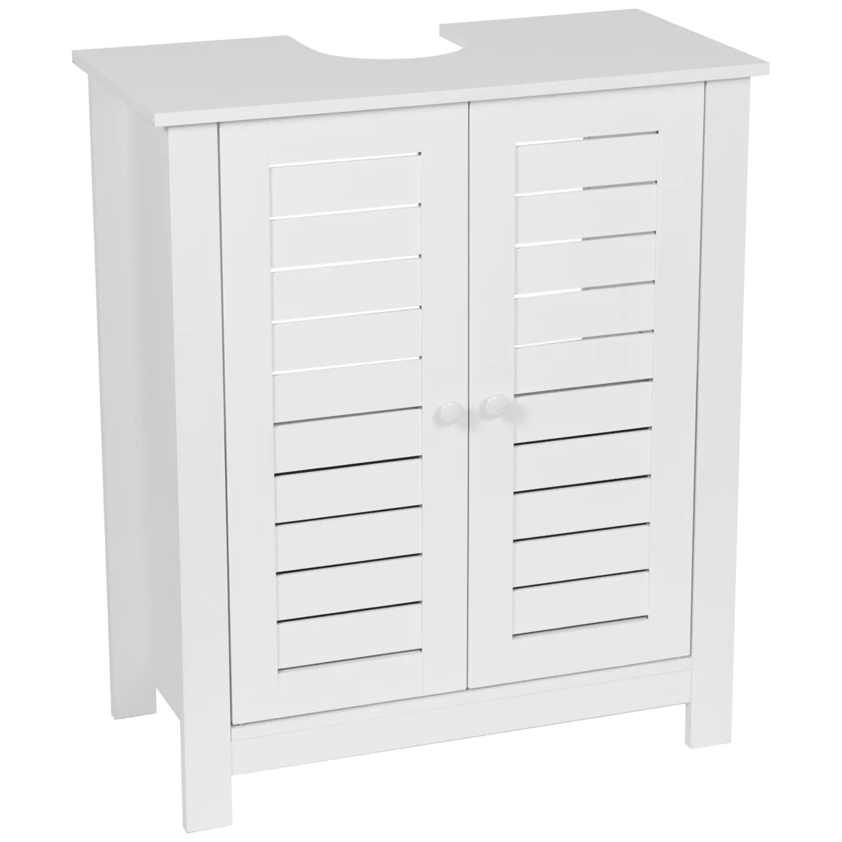 MEUBLE SOUS LAVABO MDF 2 PORTES/1 ETAGERE INTERIEURE - SANTORIN