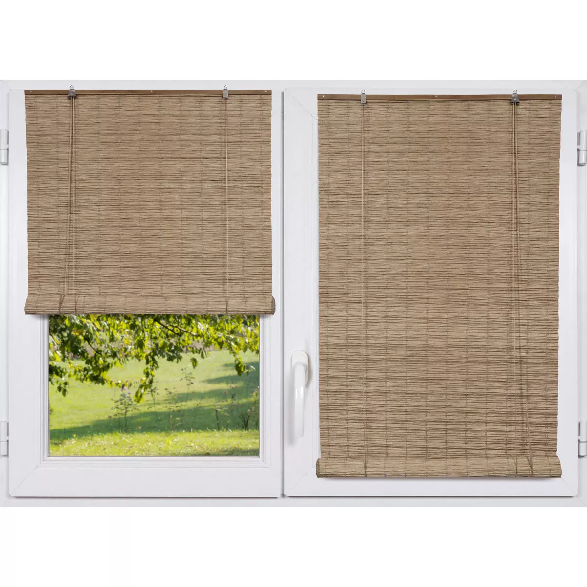 STORE ENROULEUR PE EFFET ROTIN 90X180CM - NATUREL