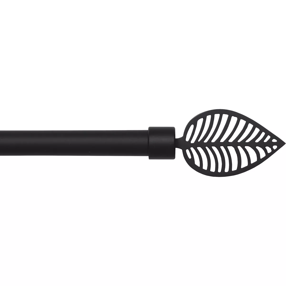 Uitschuifbare gordijnroede set (L120 - L210 cm / D19 mm) Amazonia Mat Zwart