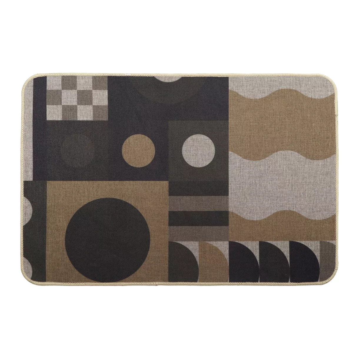 TAPIS IMP 40X60CM POLYESTER - GEO BEIGE