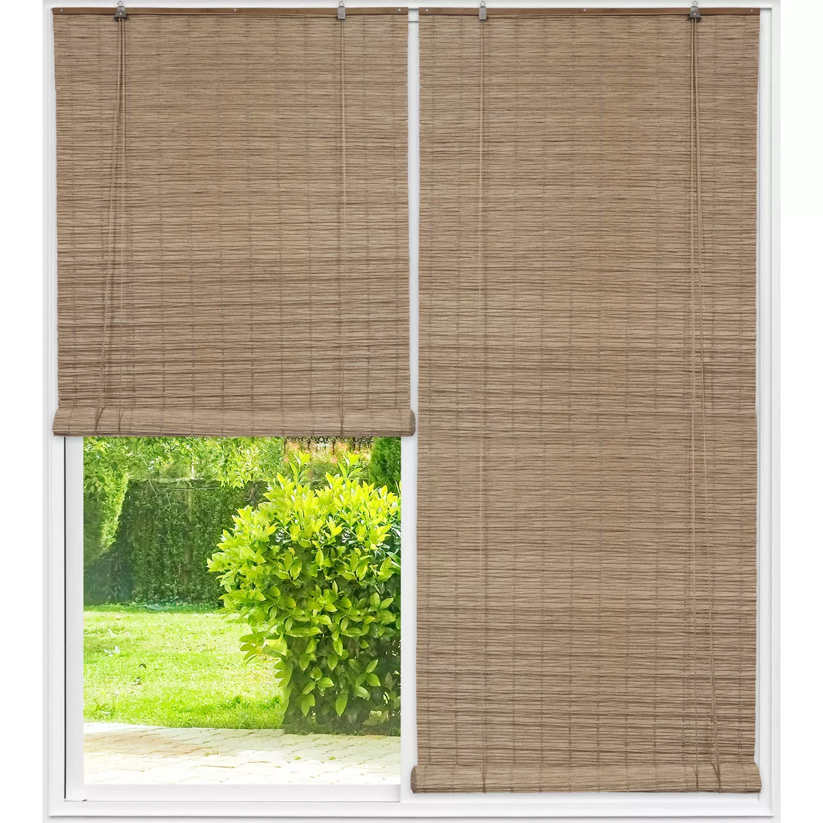 STORE ENROULEUR PE EFFET ROTIN 200X220CM - NATUREL