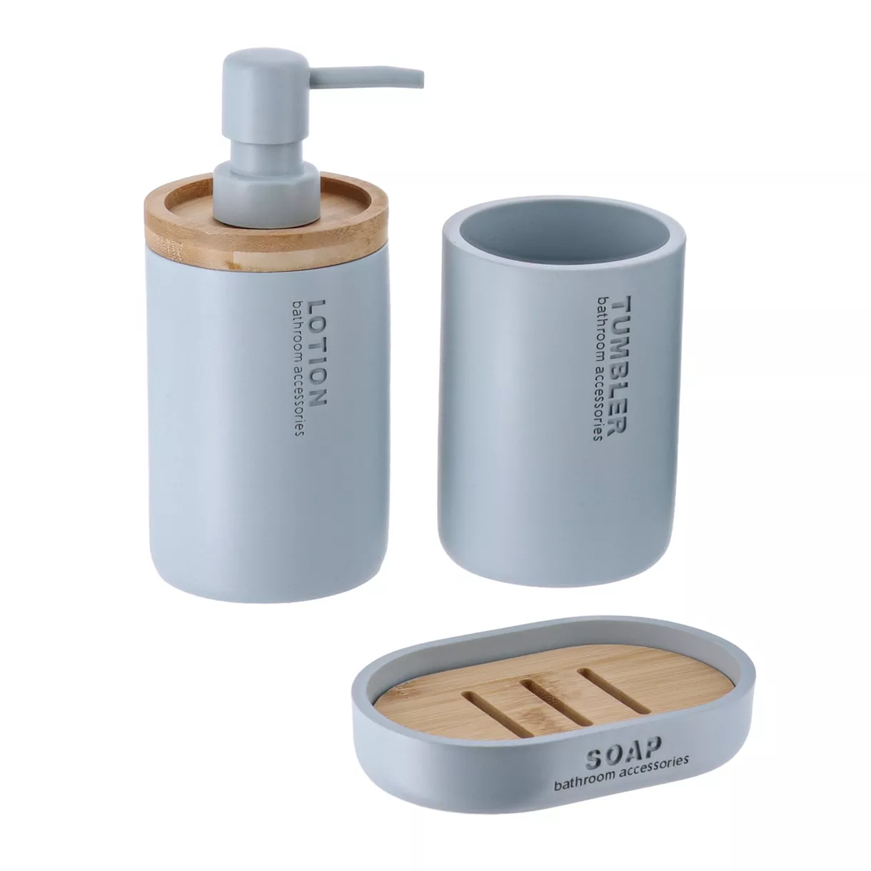 Purebamboo lichtblauwe badkameraccessoireset