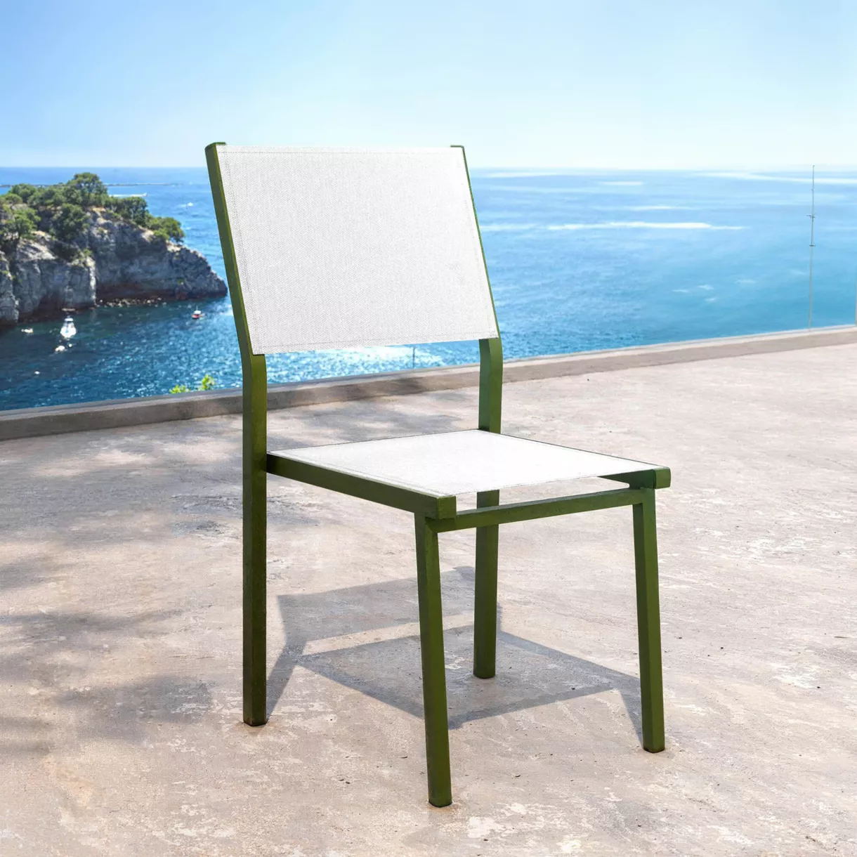 Chaise de jardin aluminium empilable Murano Vert olive