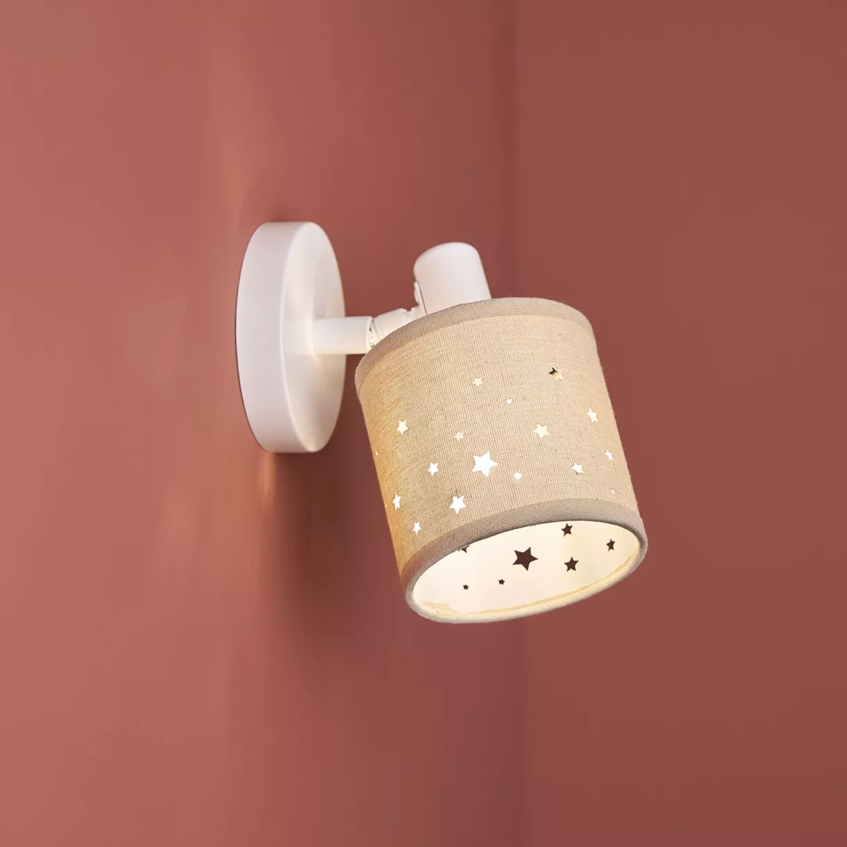 eminza Applique murale orientable métal et lin (10 x 18 cm) Estrella Beige