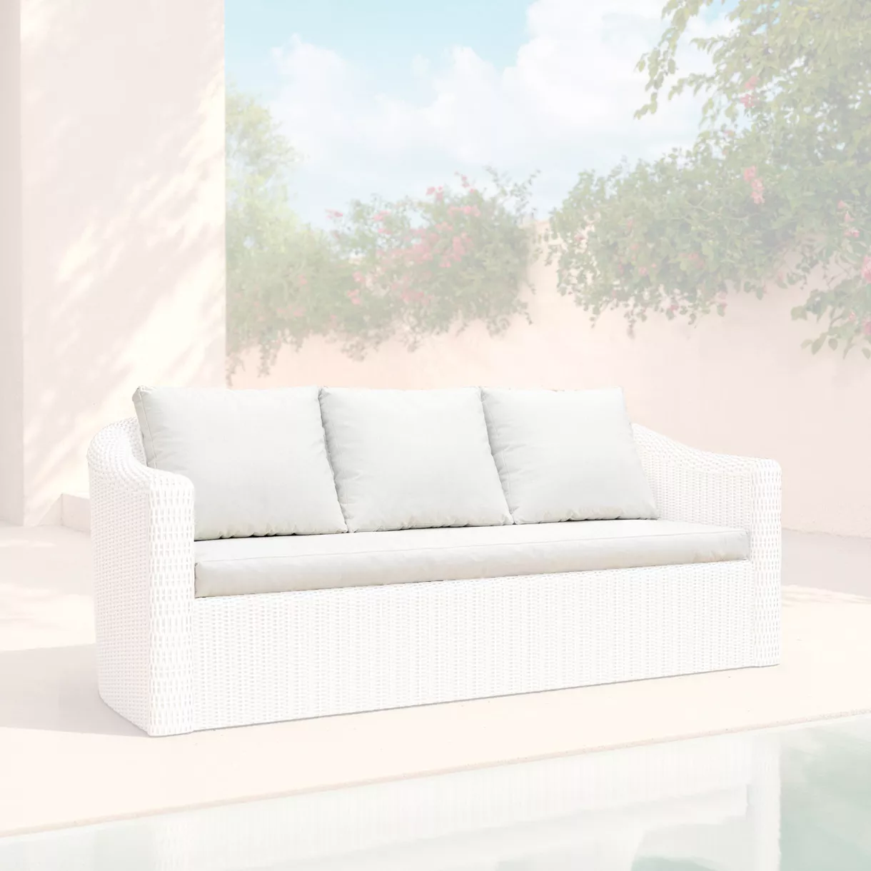 Housses de coussin de remplacement pour Canapé 3 places Calvi Blanc