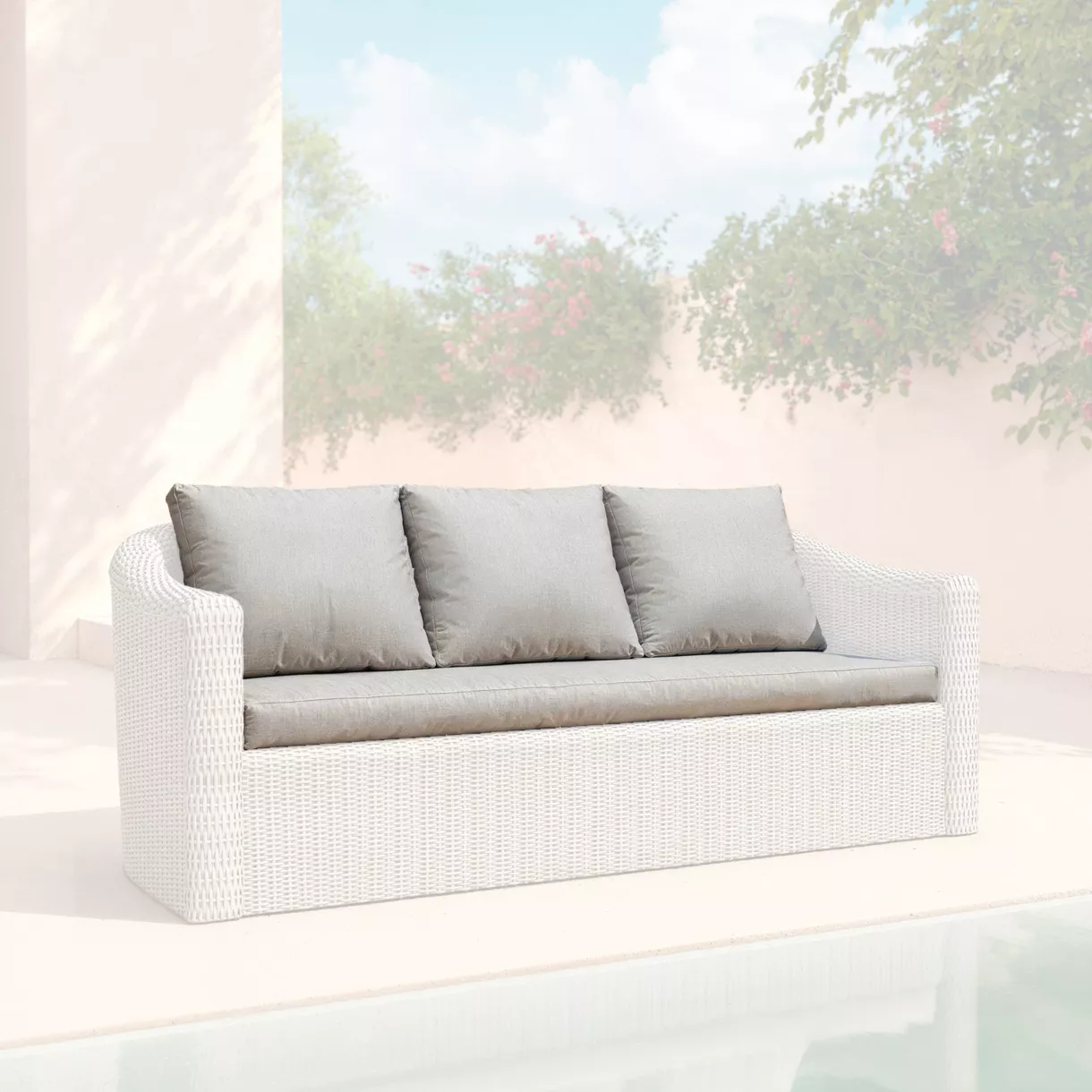 Housses de coussin de remplacement pour Canapé 3 places Calvi Gris clair