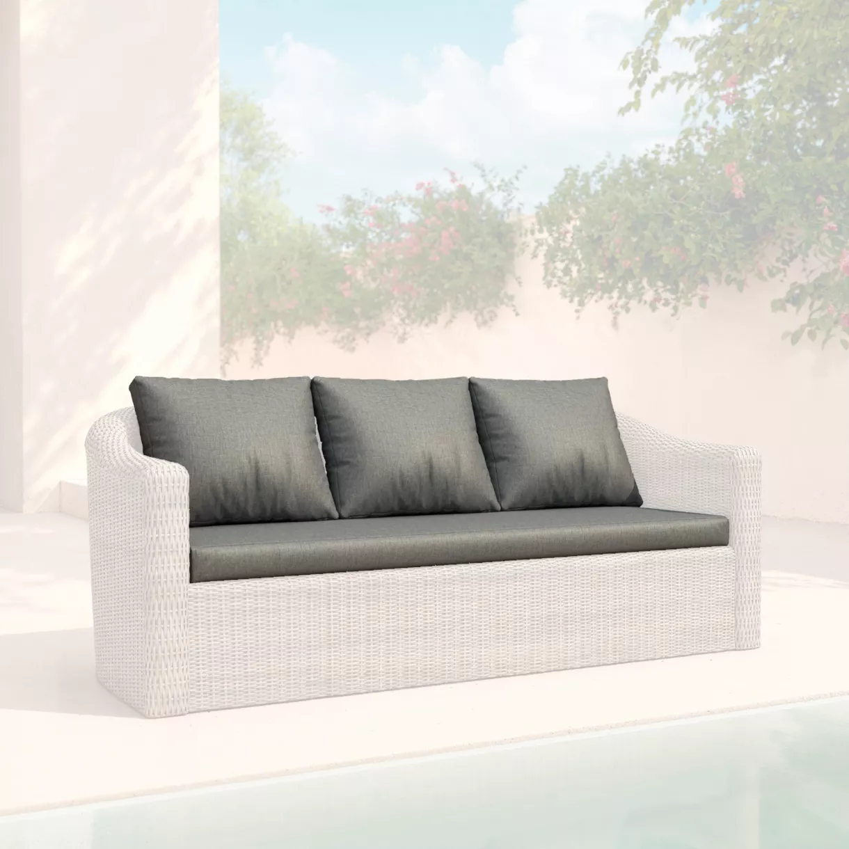 Housses de coussin de remplacement pour Canapé 3 places Calvi Gris foncé