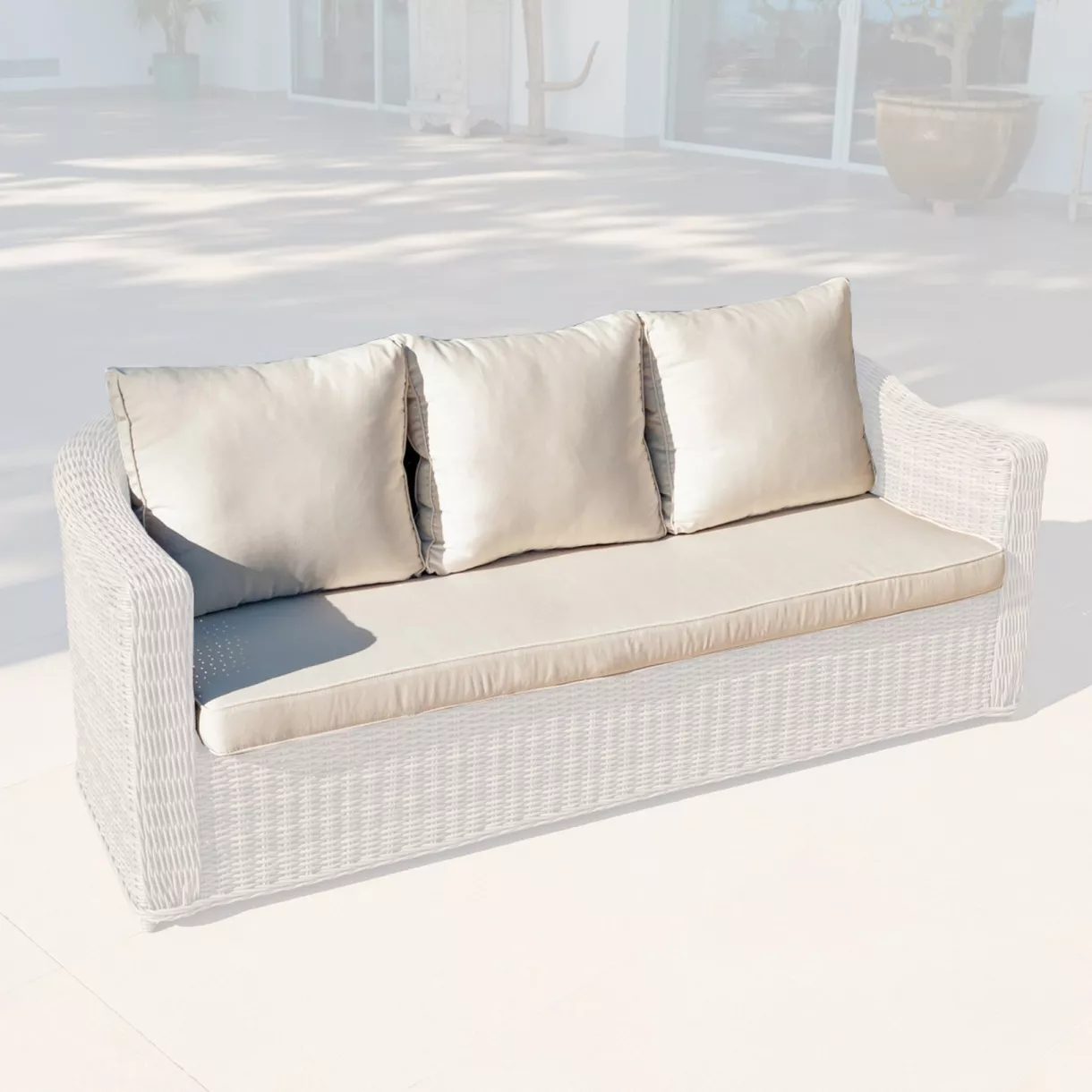 Housses de coussin de remplacement pour Canapé 3 places Calvi Beige