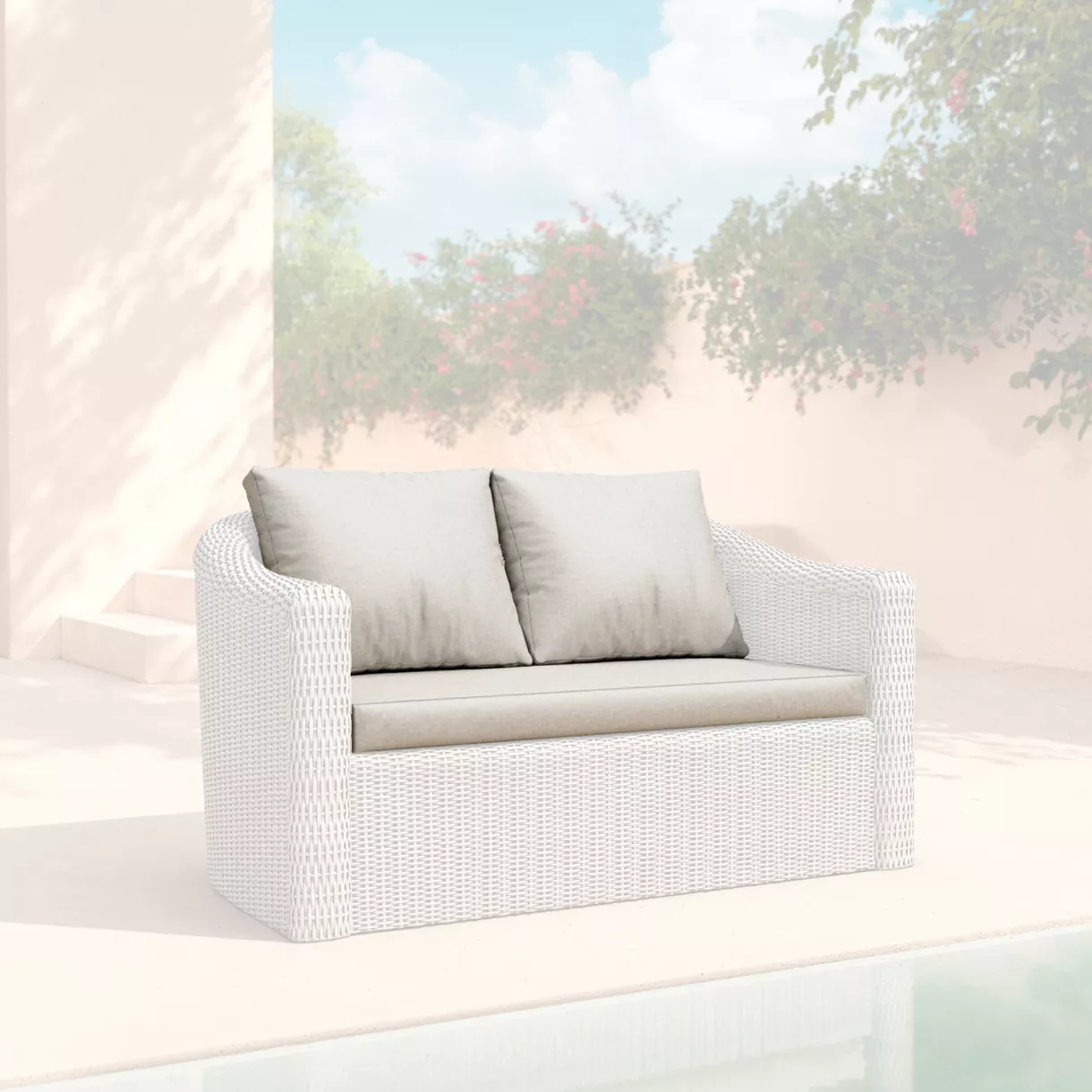 Housses de coussin de remplacement pour Canapé 2 places Calvi Gris clair
