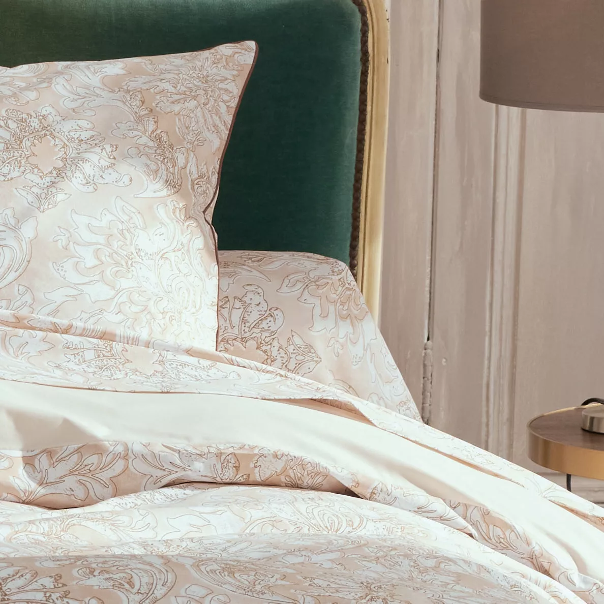 Taie de traversin percale de coton (200 cm) Palazzo Beige