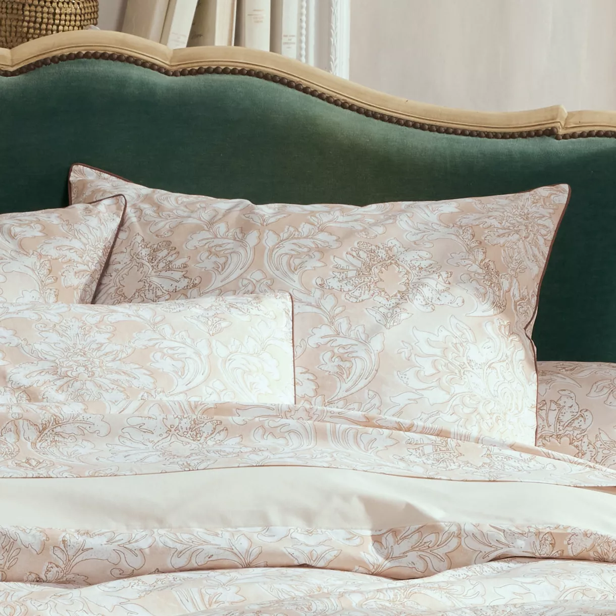 Funda de almohada rectangular de percal de algodón (50 x 70 cm) Palazzo Beige