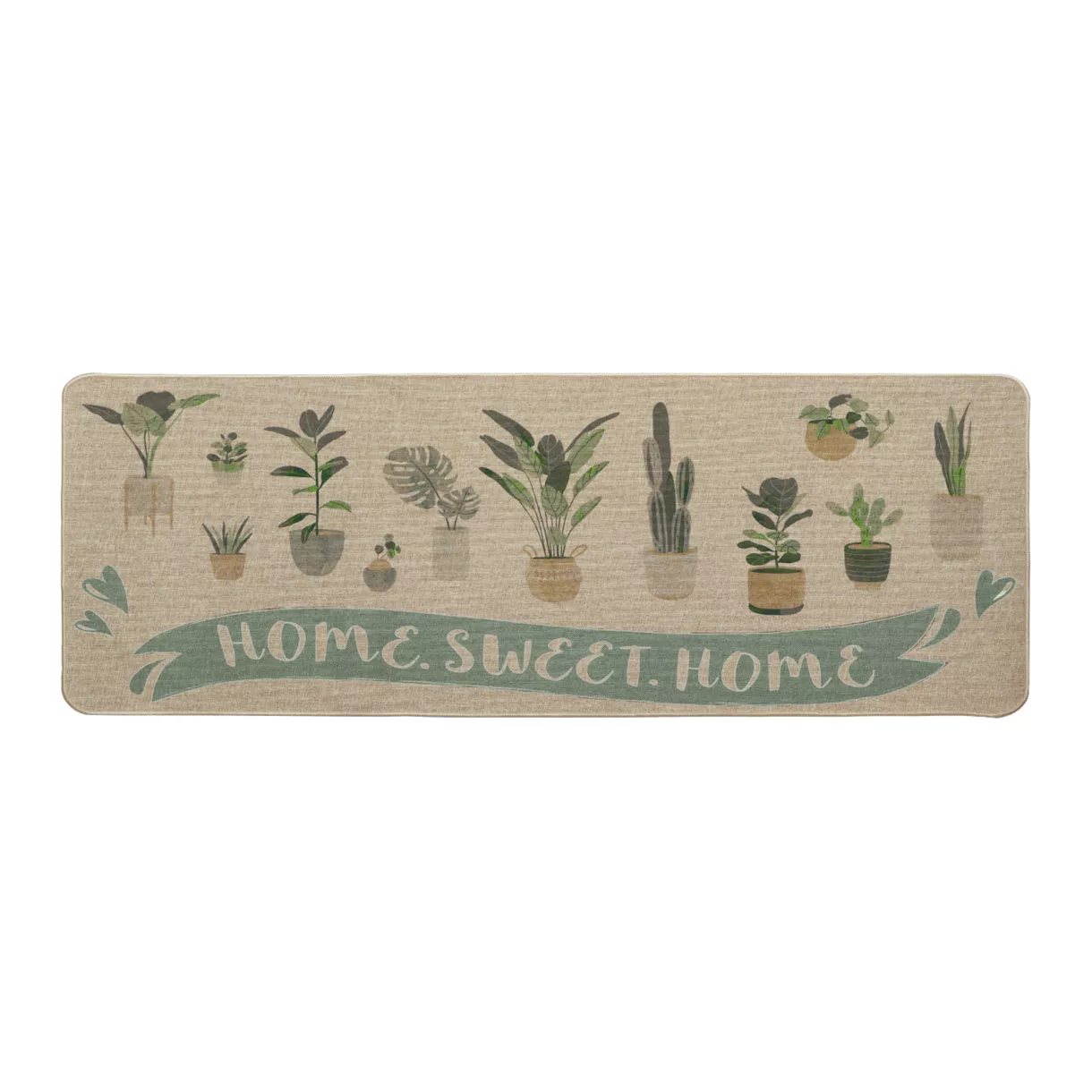 Tapis d'entrée antidérapant (50 x 140 cm) Home Sweet Home Beige