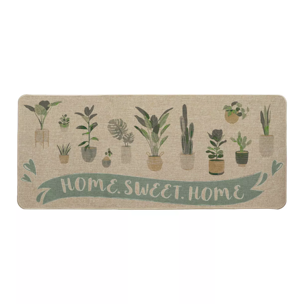 Tapis d'entrée antidérapant (50 x 120 cm) Home Sweet Home Beige