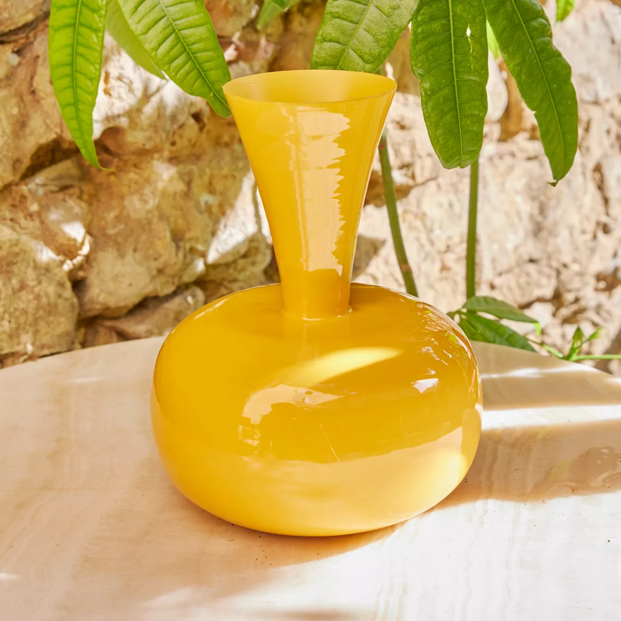 1 Vase fer dia17-H23cm jaune