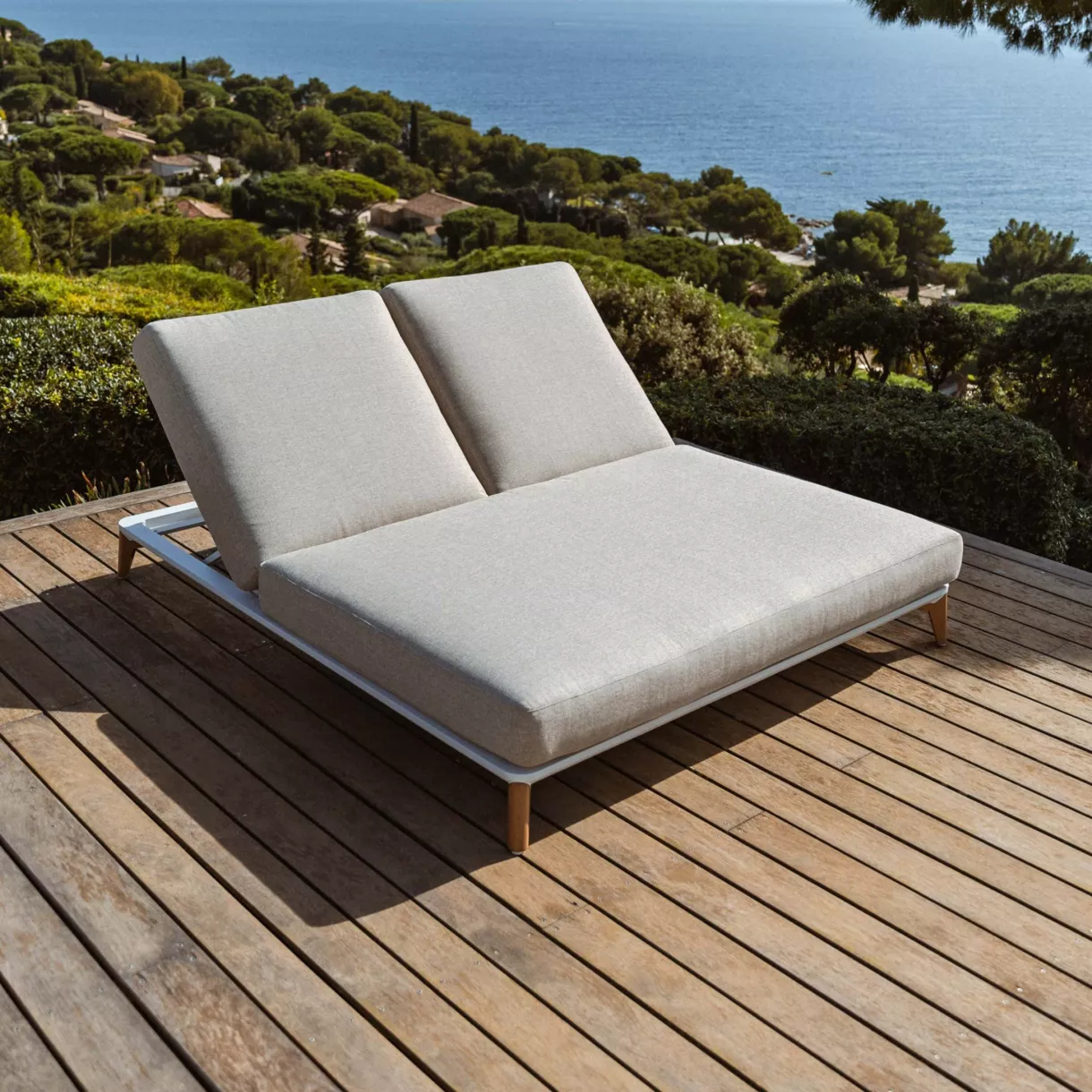 Doppelliege Aluminium Monte Carlo - Weiß
