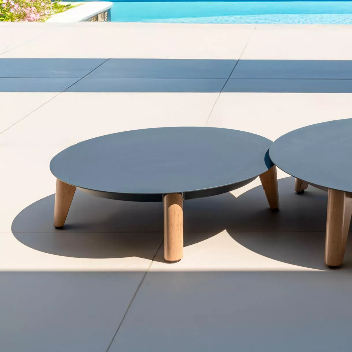 Table basse de jardin ronde (D68 cm) Monte Carlo Gris anthracite
