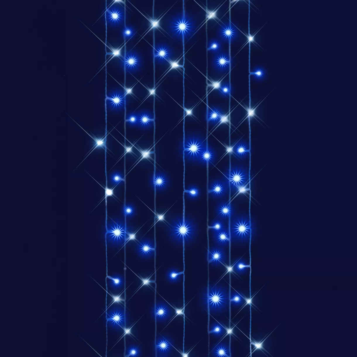 RIDEAU FLICKER 96 LED - 2m x 2m Bleu / Flash blanc pur