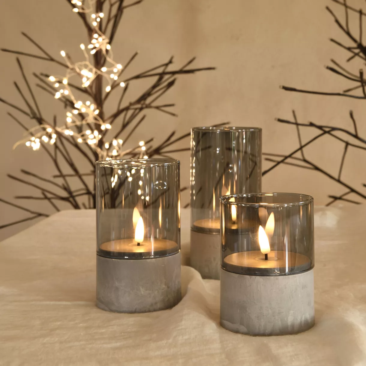 BOUGIES LOT DE 3 Blanc chaud 