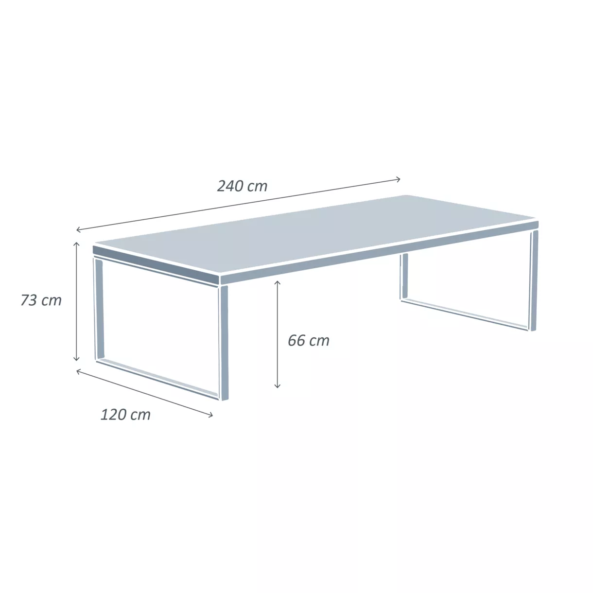 Table de jardin en aluminium et céramique 10 places (240 x 120 cm) Kore Blanc et beige