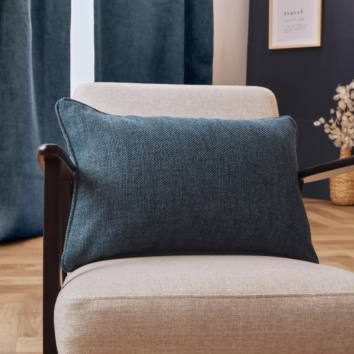 Coussin rectangulaire tissé (40 x 60 cm) Alba Bleu