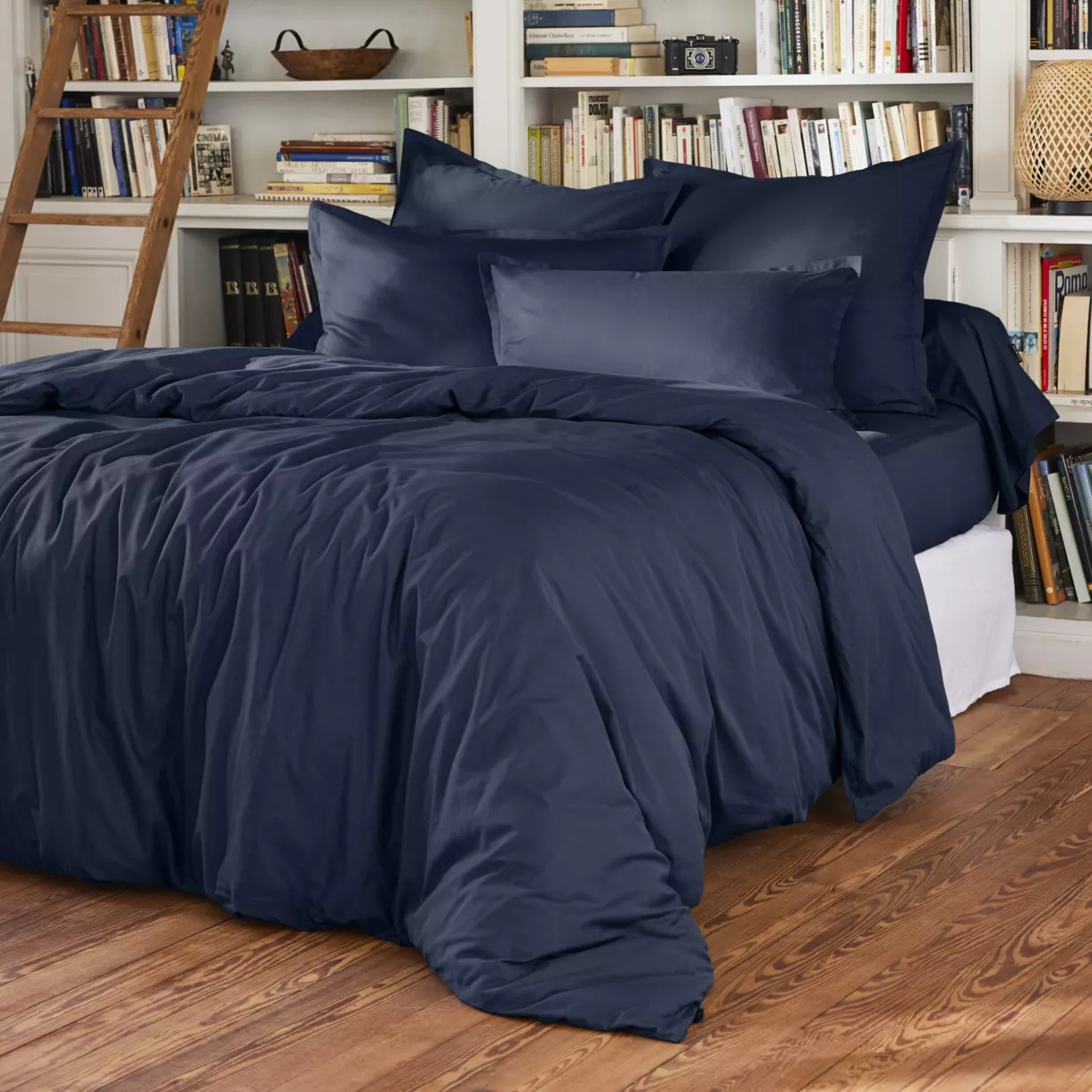 Housse de couette percale de coton (240 x 220 cm) Cali Bleu marine